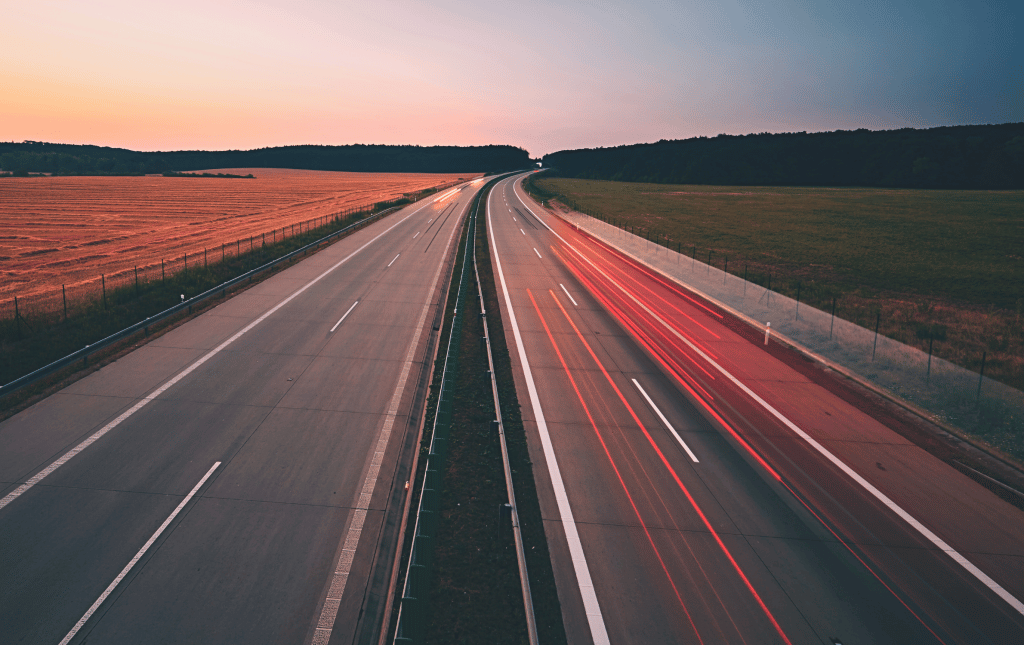 Highway with light motion