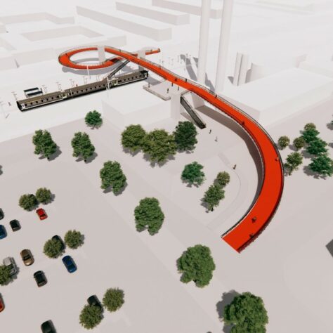Bicycle and pedestrian bridge in Albertslund